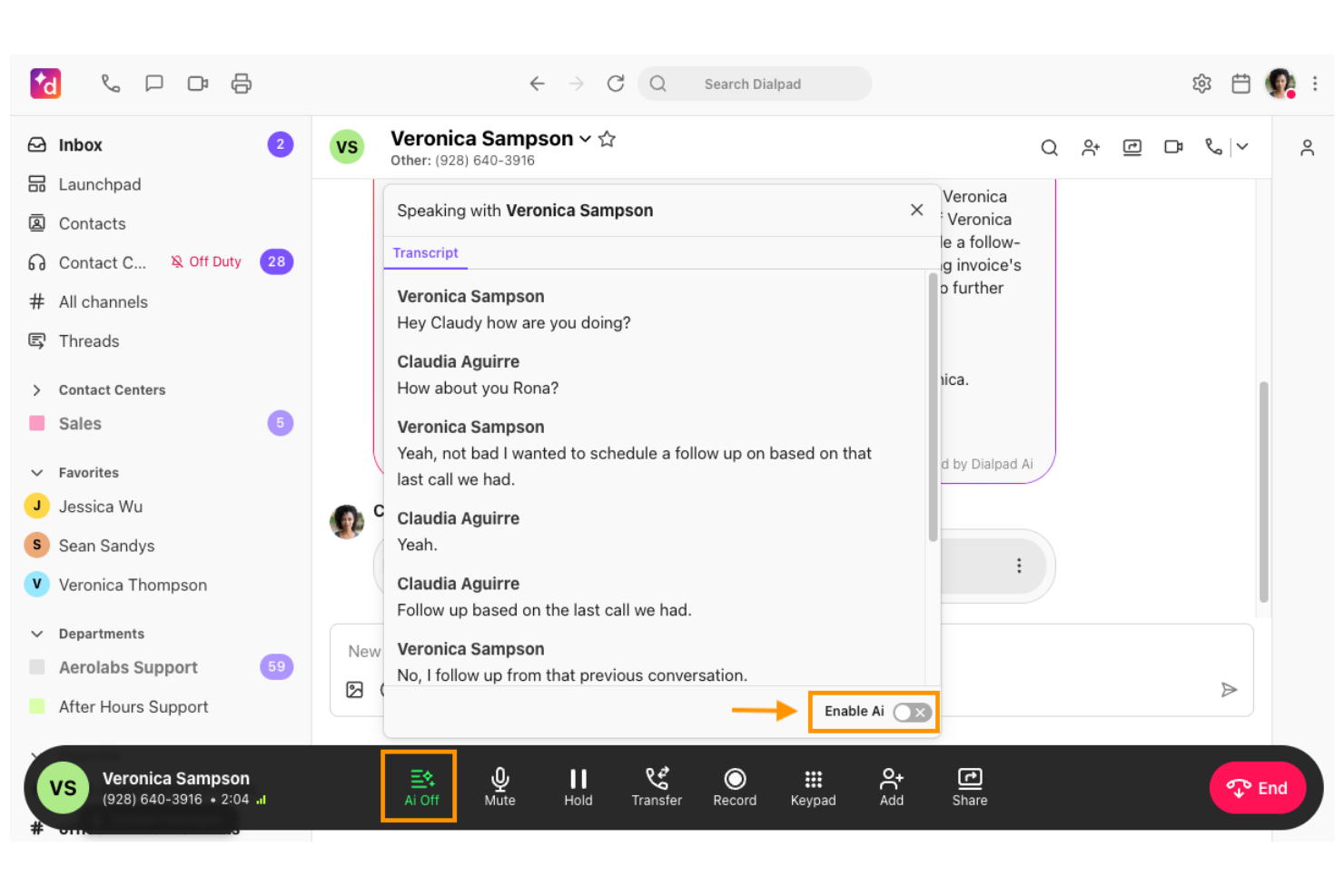 Dialpad screenshot - Los 10 mejores programas de VoIP en 2026