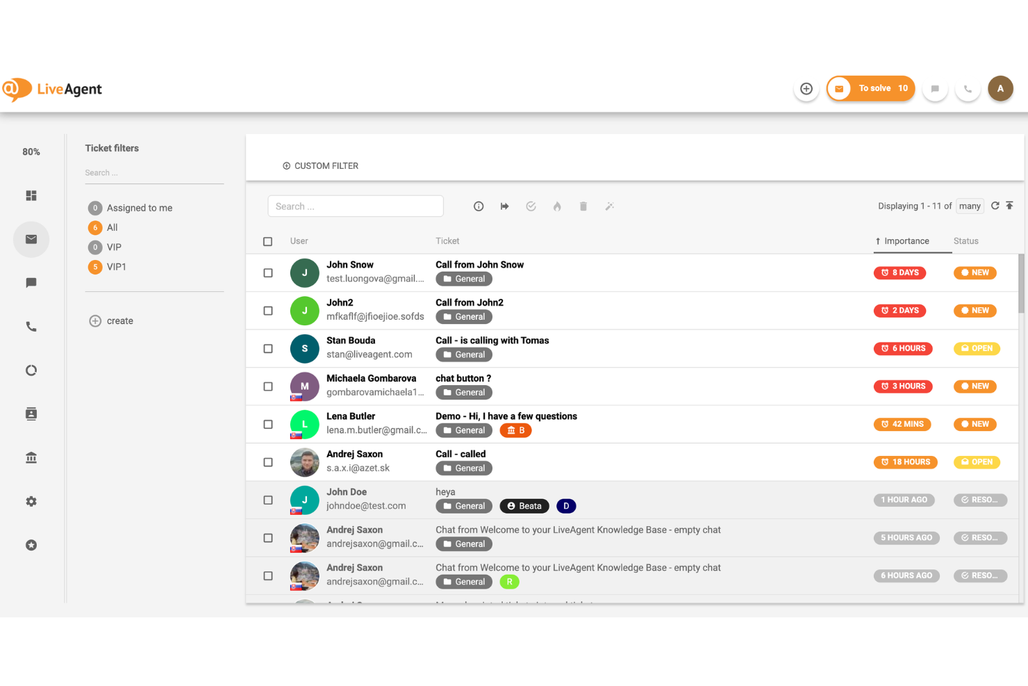 LiveAgent screenshot - 10 mejores software de centro de contacto para pequeñas empresas en 2026