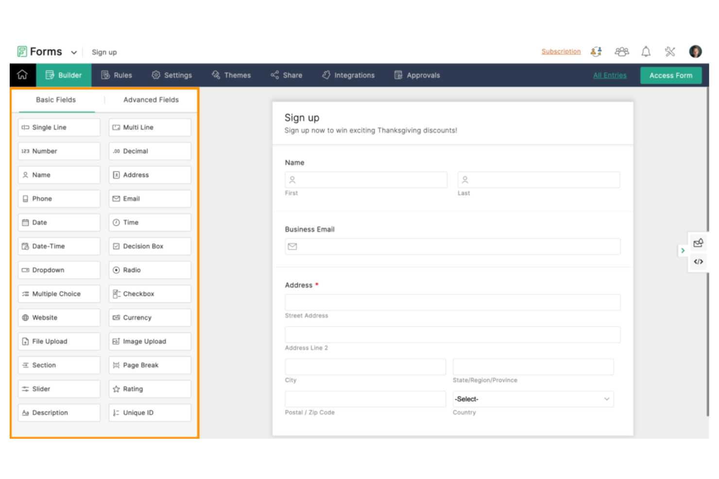 Zoho Forms screenshot - 10 Mejores alternativas a Typeform en 2026