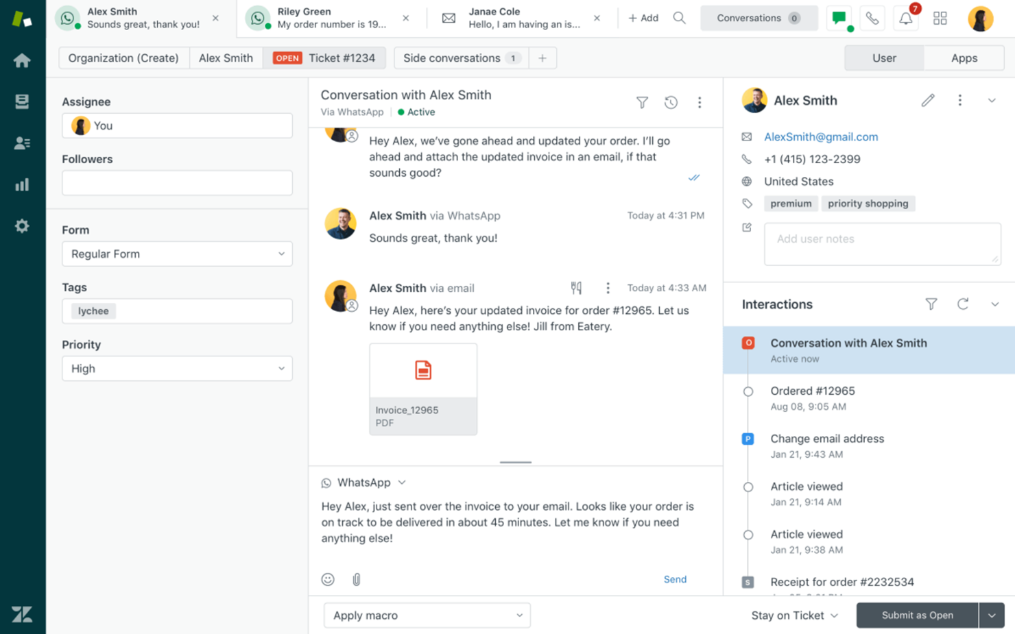Zendesk screenshot - 10 Migliori Soluzioni di Monitoraggio per Call Center Recensite nel 2026