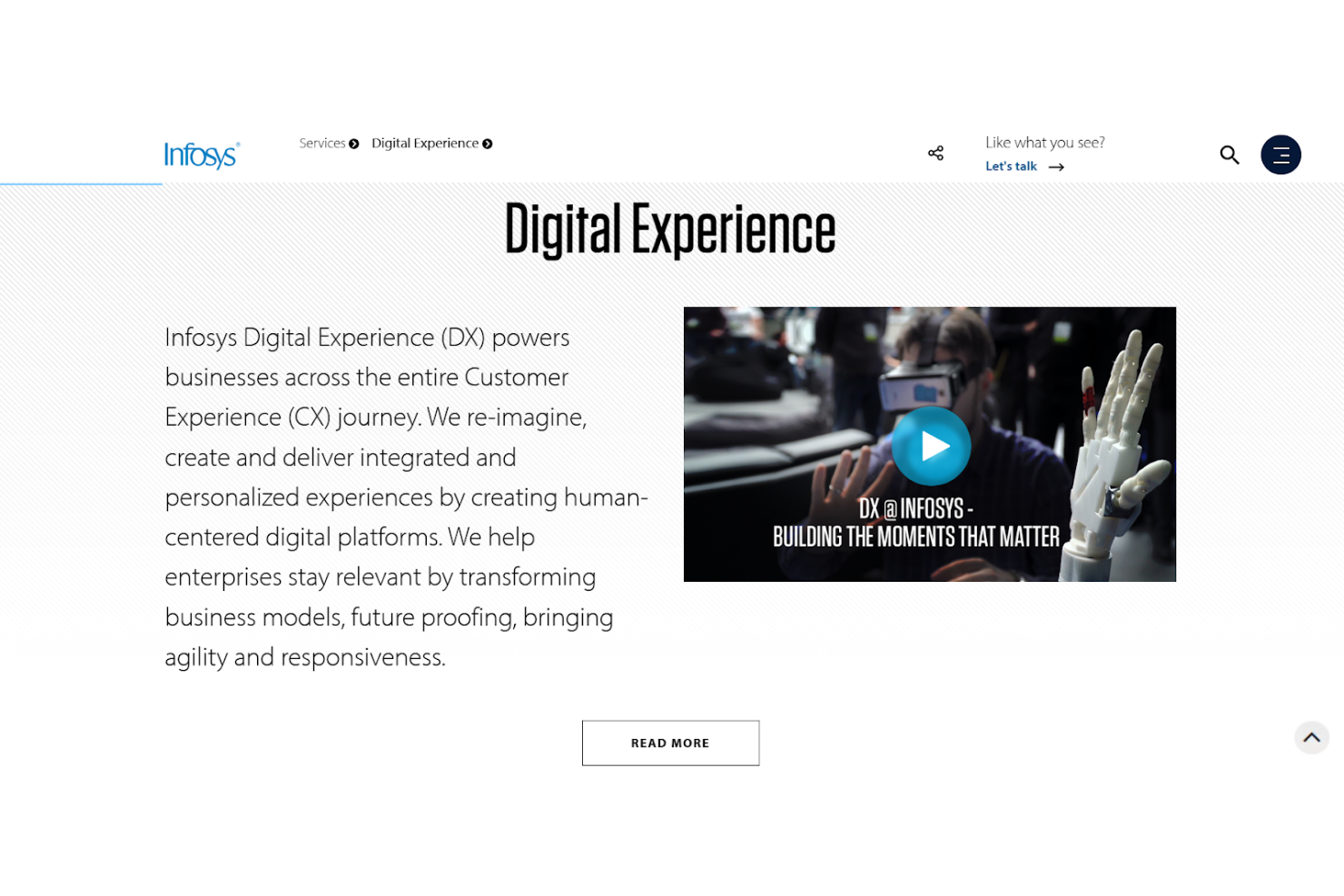 Infosys screenshot - 10 mejores empresas de monitoreo de la experiencia digital para 2026
