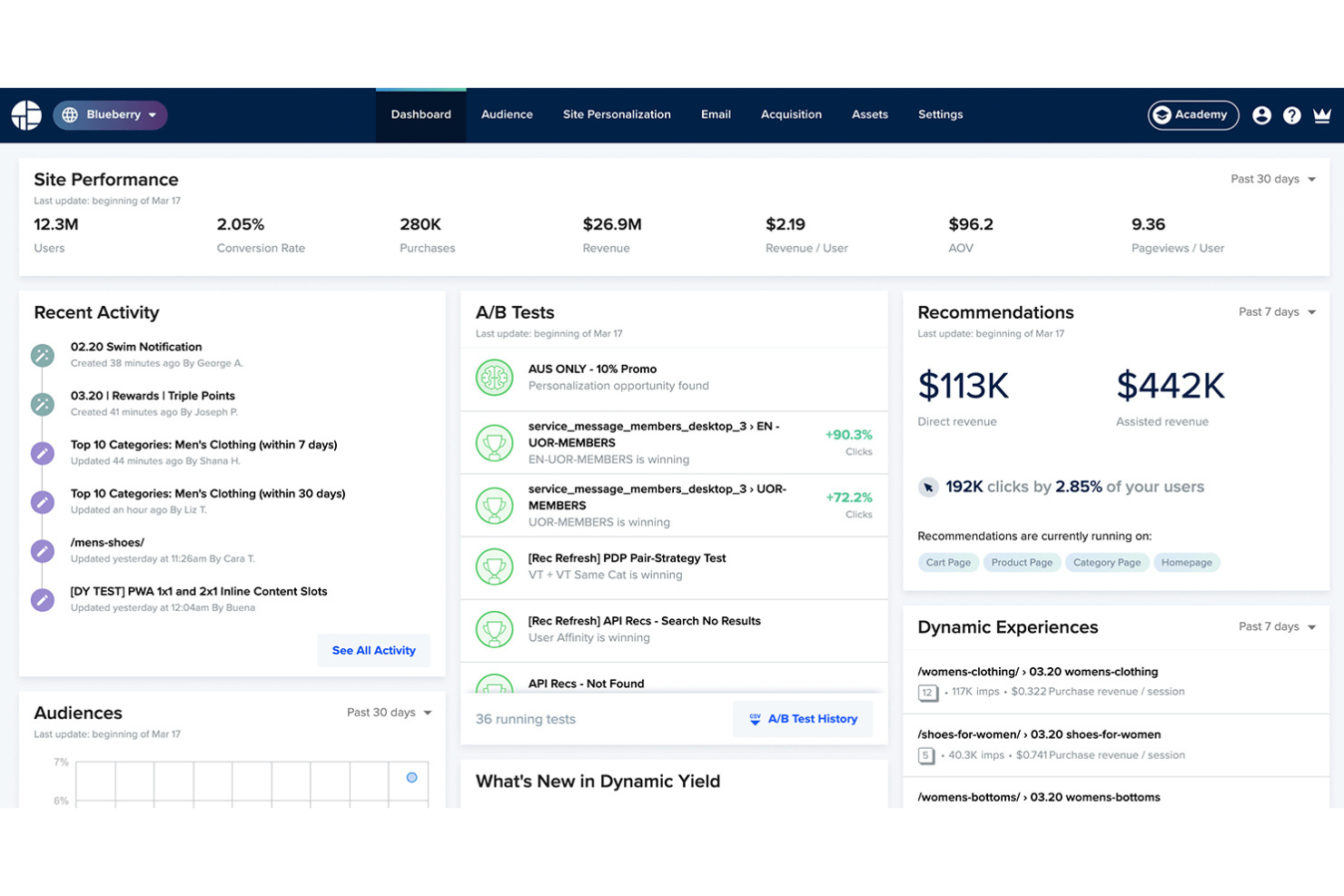 Dynamic Yield screenshot - 10 Mejores Alternativas a Optimizely en 2026