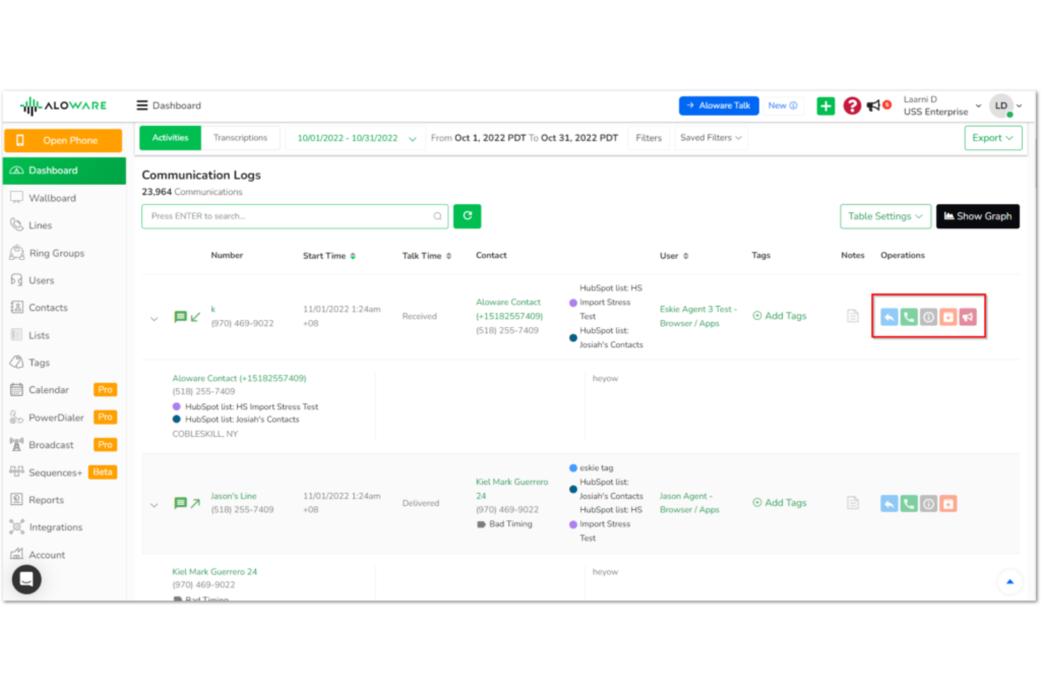 Aloware screenshot - 10 alternativas a Kixie en 2026
