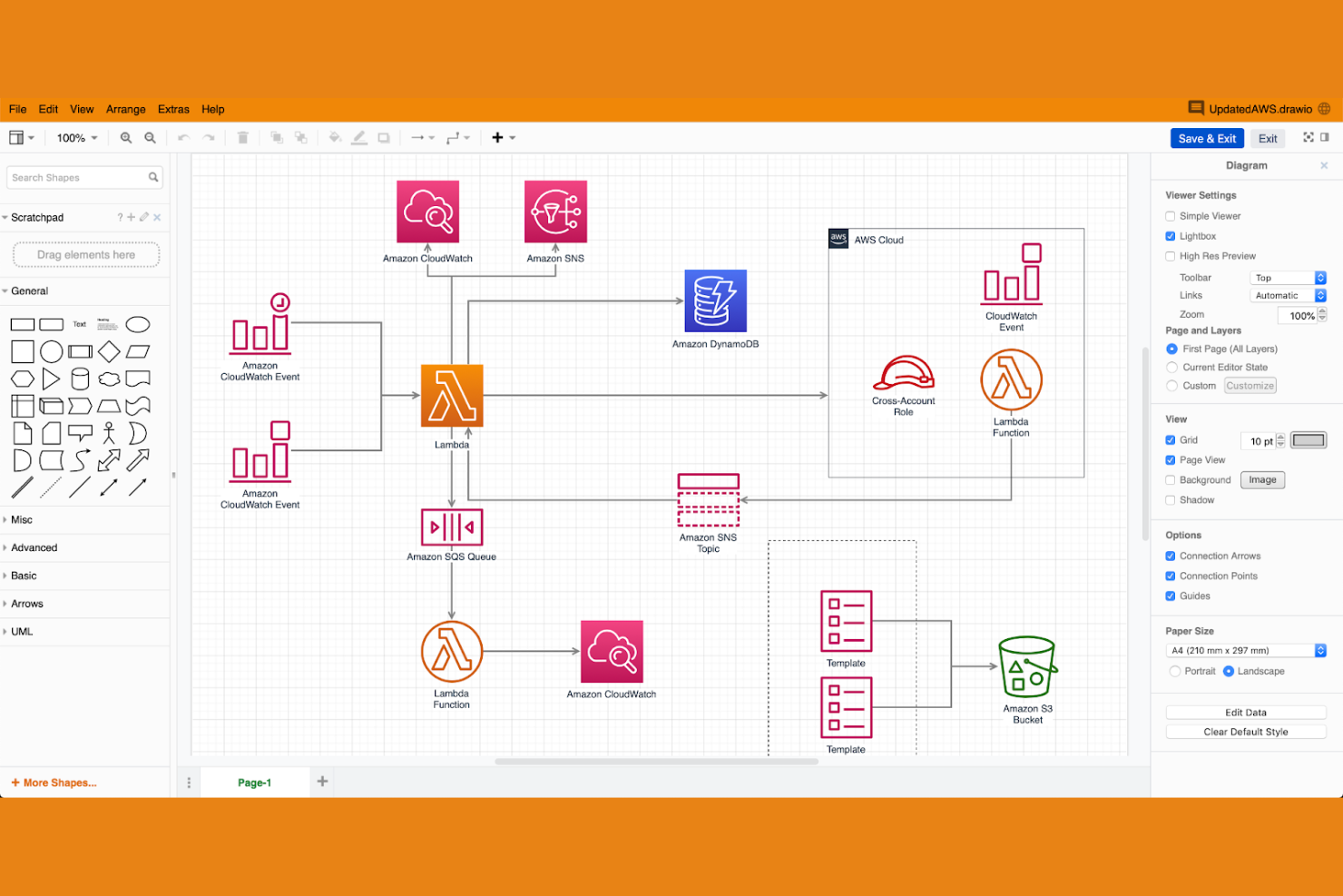 draw.io screenshot - 10 Migliori Alternative a Lucidchart nel 2026