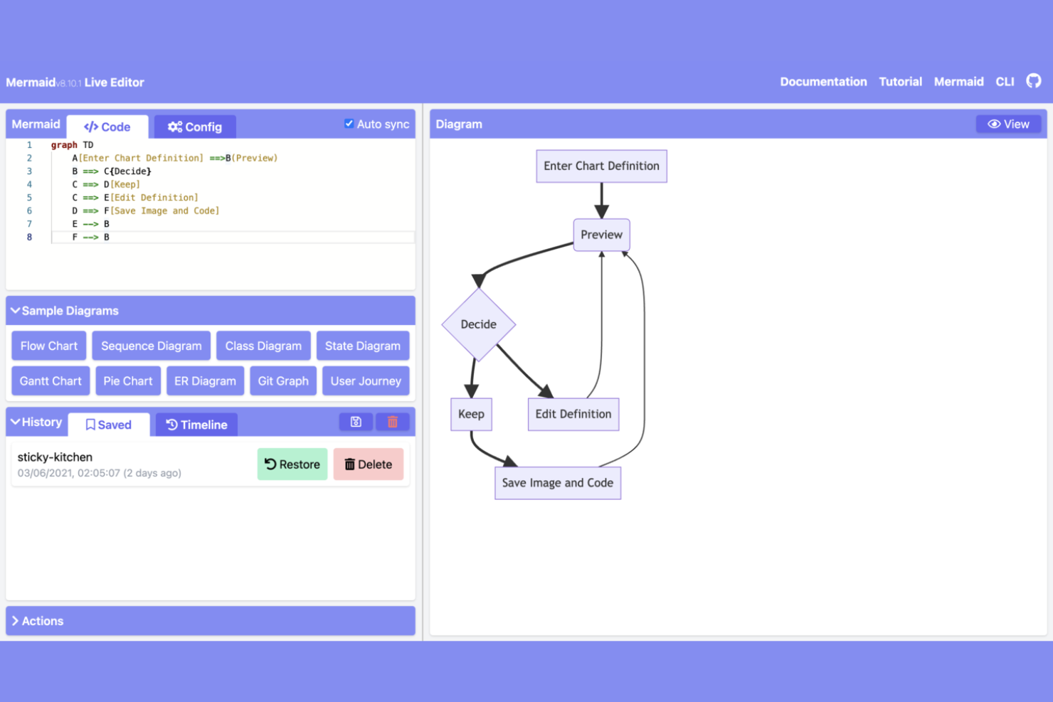 Mermaid screenshot - 10 Mejores Alternativas a Lucidchart en 2026