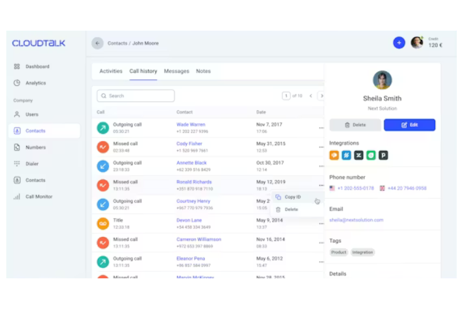 CloudTalk screenshot - 10 Mejores Alternativas a CallRail en 2026