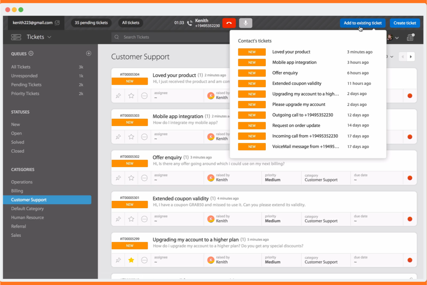 HappyFox screenshot - 10 Piattaforme di Self-Service Clienti con Intelligenza Artificiale nel 2026