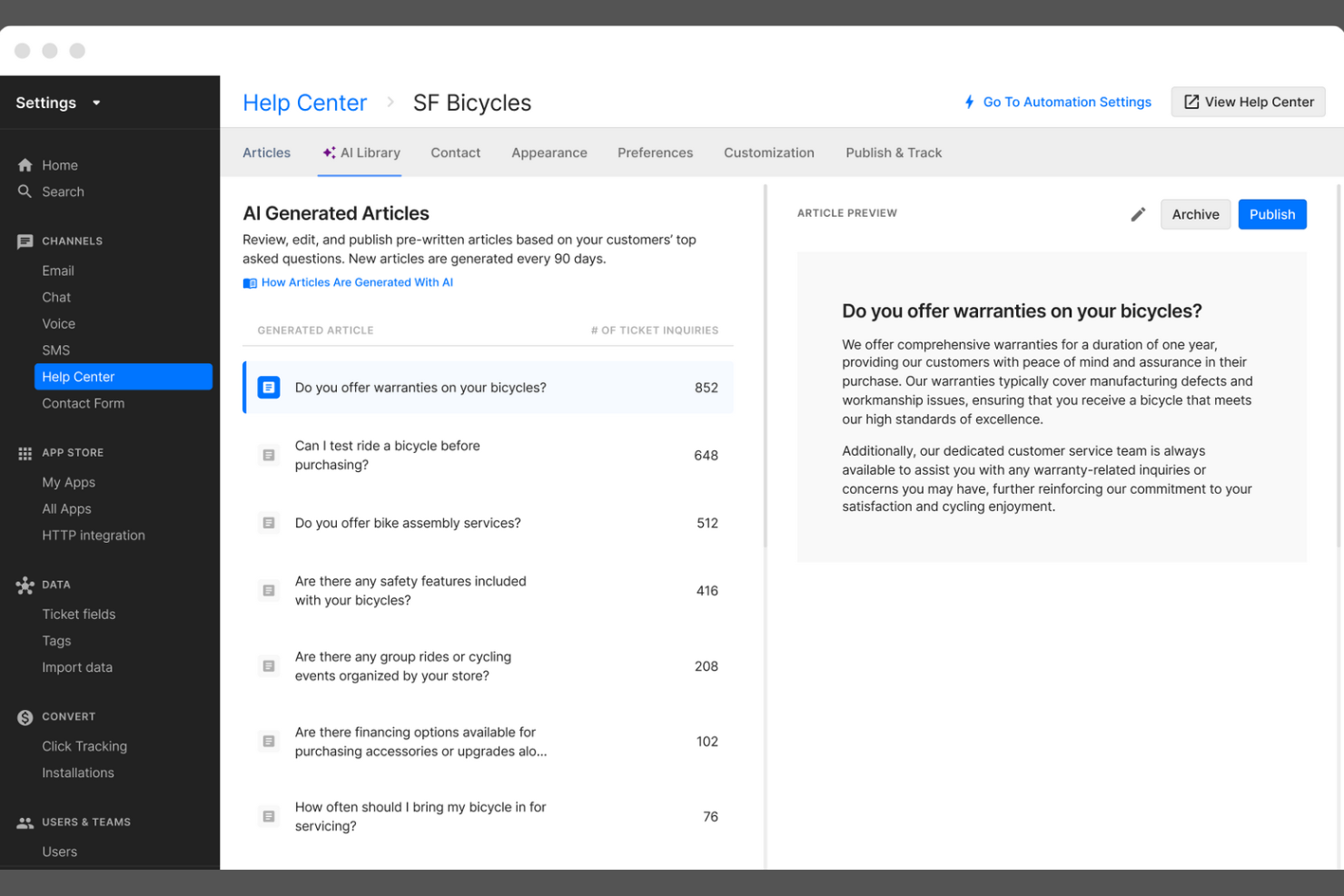 Gorgias screenshot - 10 Piattaforme di Self-Service Clienti con Intelligenza Artificiale nel 2026