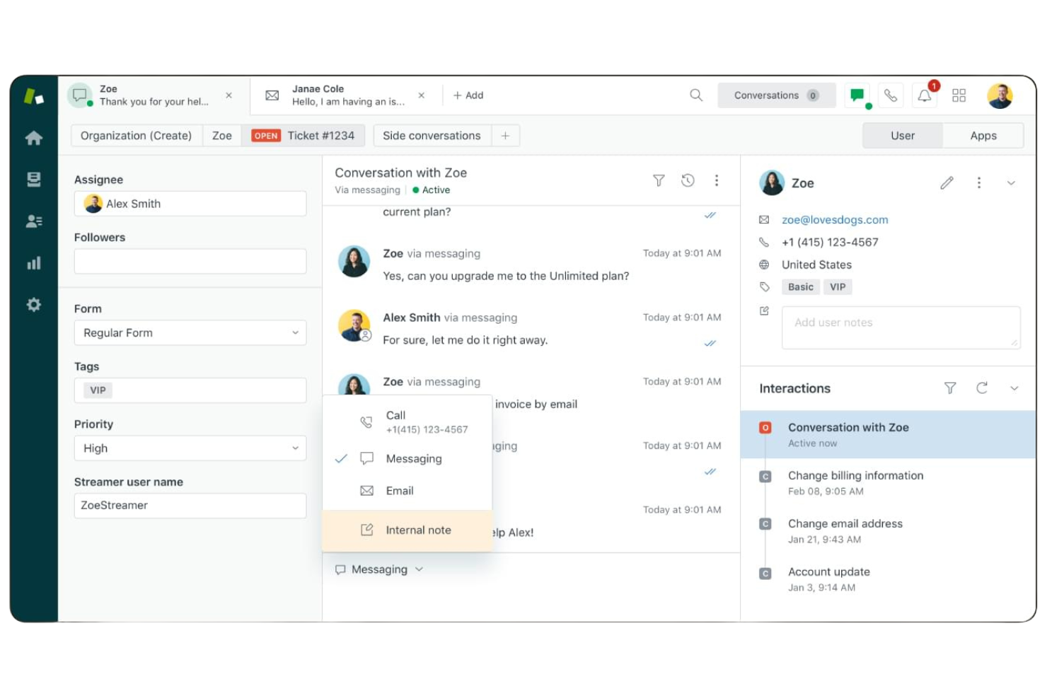 Zendesk screenshot - 10 Migliori Soluzioni di Assistenza Clienti AI nel 2026