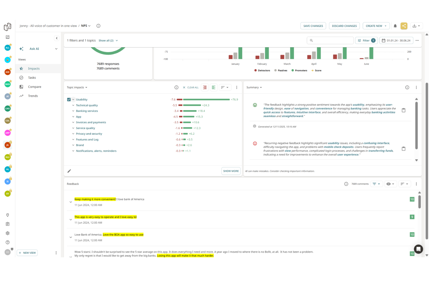 Netigate screenshot - 10 Migliori Software di Analisi del Sentimento del Cliente con IA nel 2026
