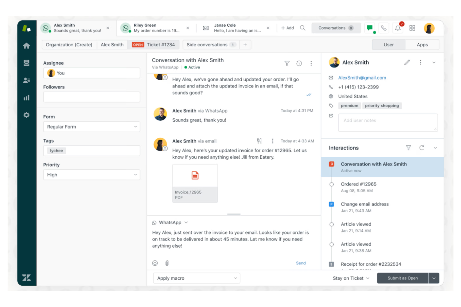 Zendesk screenshot - 10 migliori piattaforme di esperienza cliente AI nel 2026