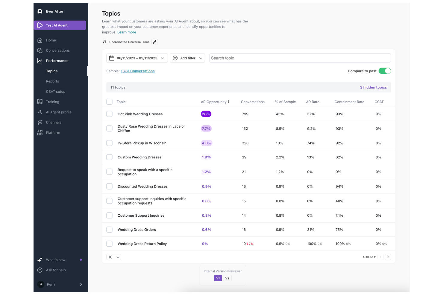 Ada screenshot - 10 migliori piattaforme di esperienza cliente AI nel 2026