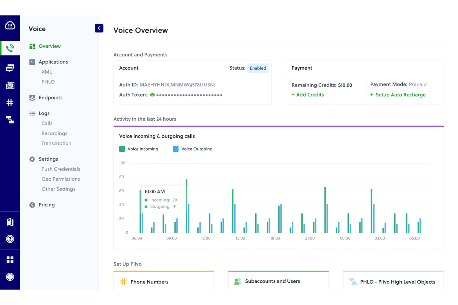 Plivo screenshot - 10 migliori alternative a Twilio per 2026