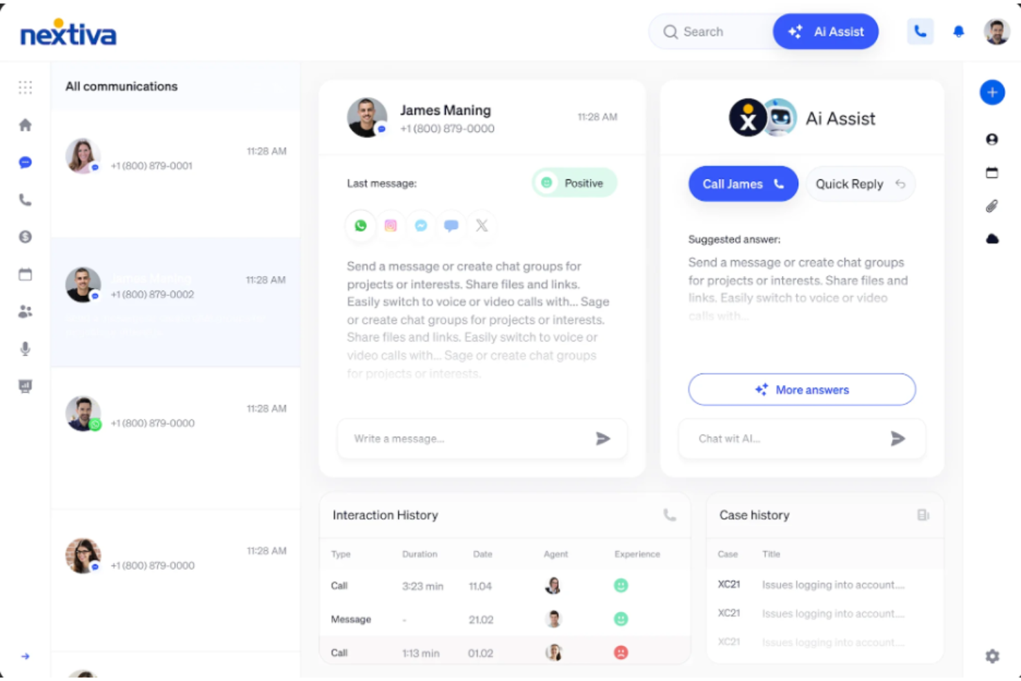 Nextiva screenshot - 10 Alternativas a Talkdesk para 2026