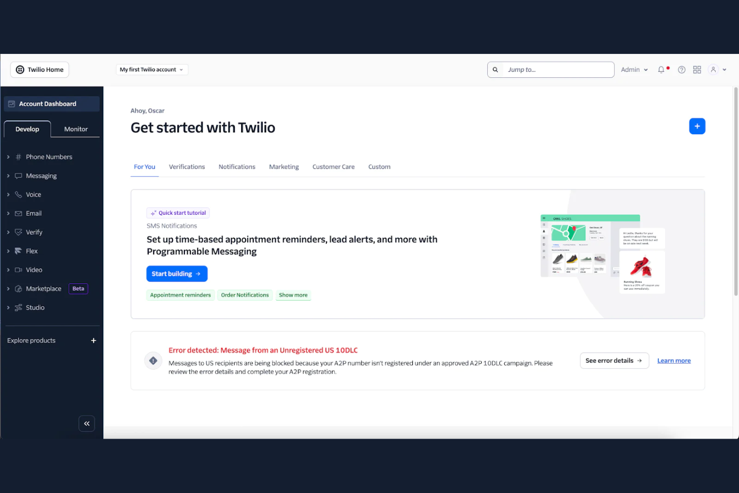 Twilio screenshot - 10 migliori alternative ad Aircall scelte per 2026 per ogni esigenza aziendale