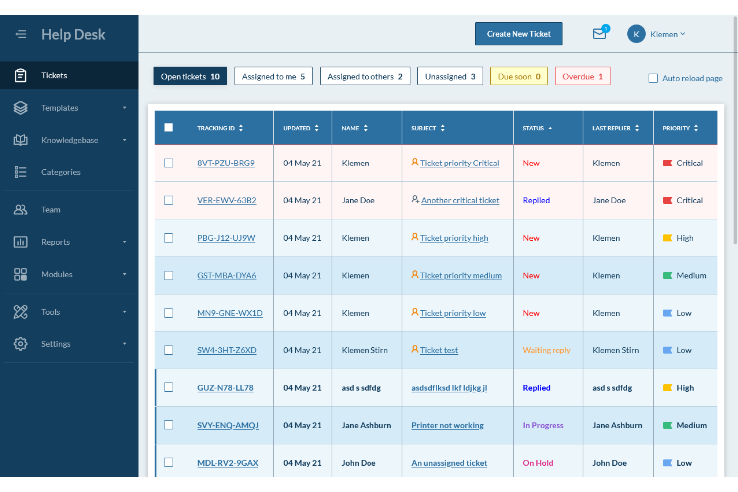 Hesk screenshot - 1 Mejores Software de Mesa de Ayuda Automatizada Analizados en 2026