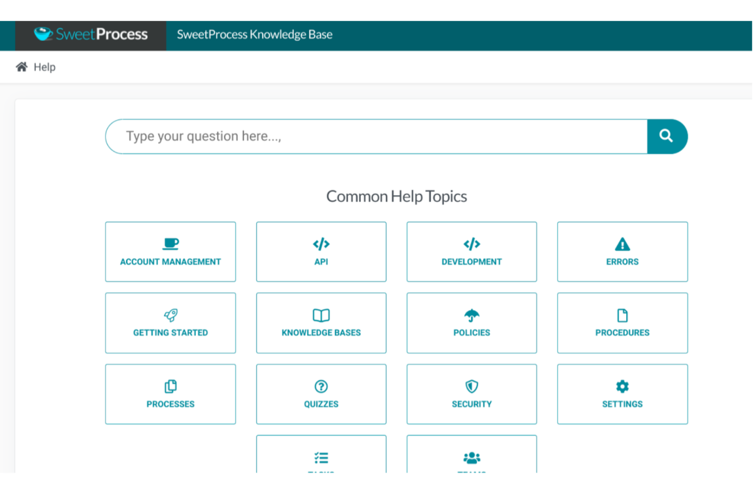 SweetProcess screenshot - 10 Migliori Software Gratuiti per Base di Conoscenza Recensiti nel 2026