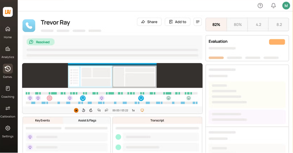 Level AI screenshot - 10 Migliori software gratuiti per call center AI recensiti nel 2026
