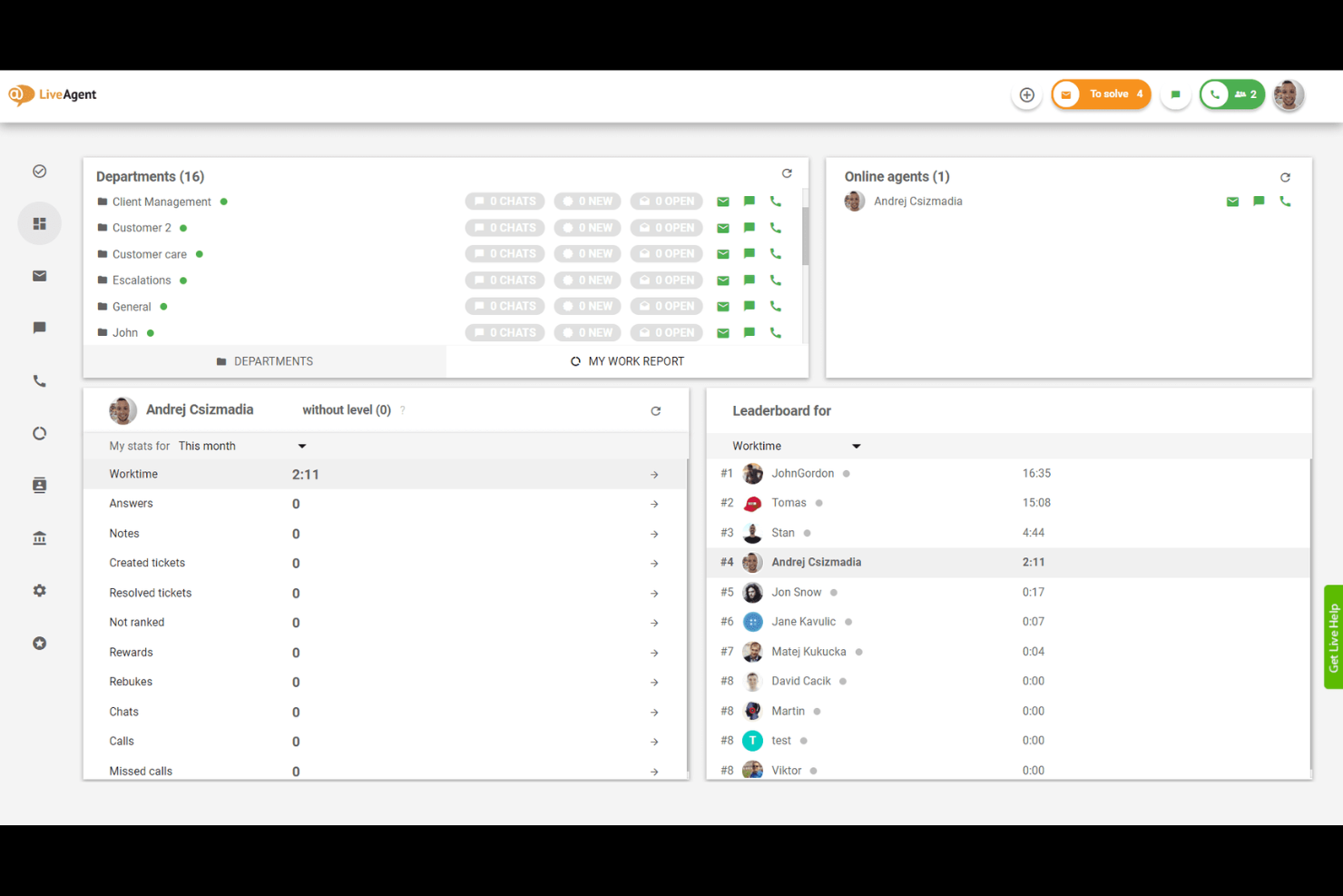 LiveAgent screenshot - 10 Mejores Software de Centro de Llamadas Híbrido Analizados en 2026
