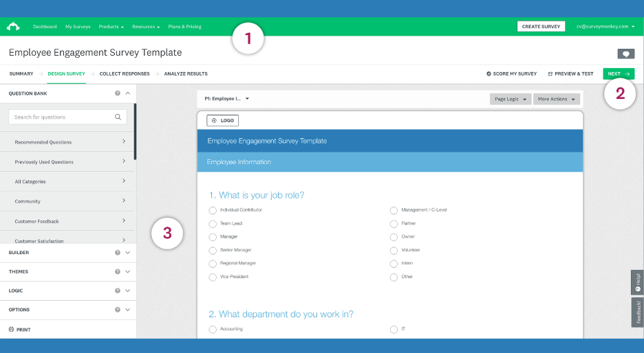SurveyMonkey screenshot - 10 Mejores Creadores de Encuestas con IA Analizados en 2026