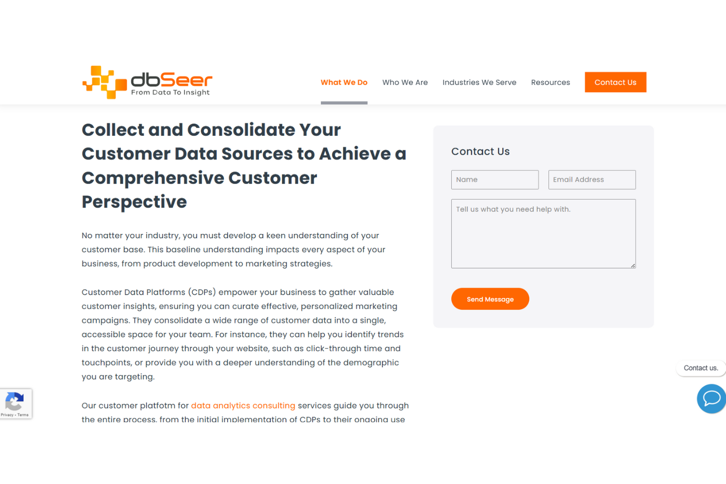 dbSeer screenshot - 10 Mejores Consultores de Plataformas de Datos de Clientes en 2026