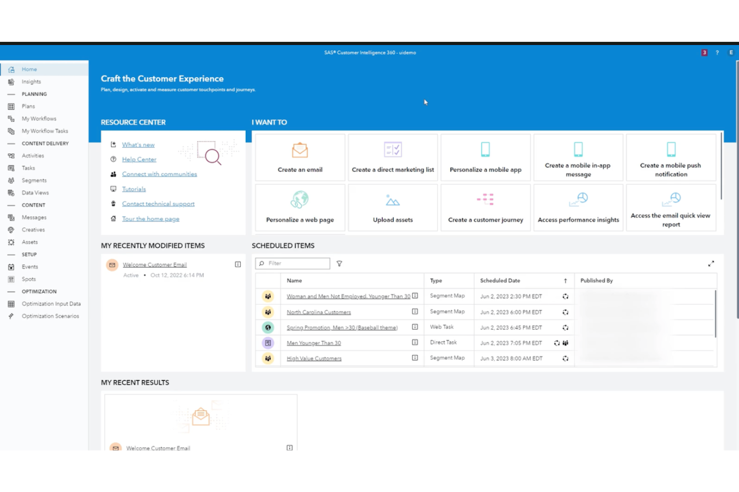 SAS Customer Intelligence 360 screenshot - 10 Mejores Plataformas de Datos de Clientes en Bélgica en 2026