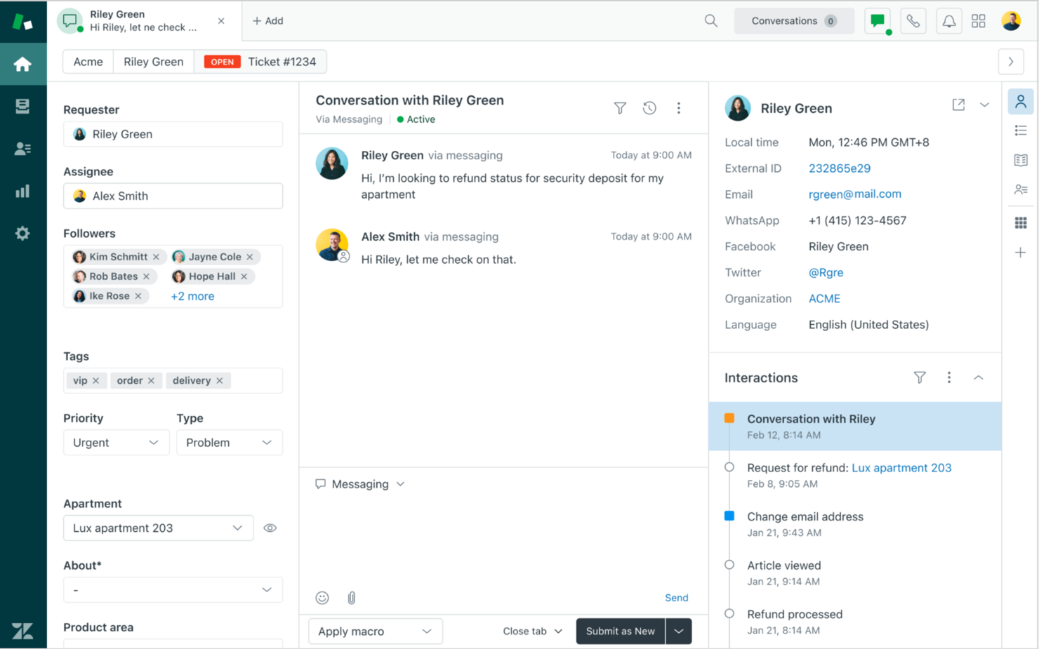 Zendesk screenshot - 10 Mejores Software de Escritorio para Agentes de Call Center para 2026