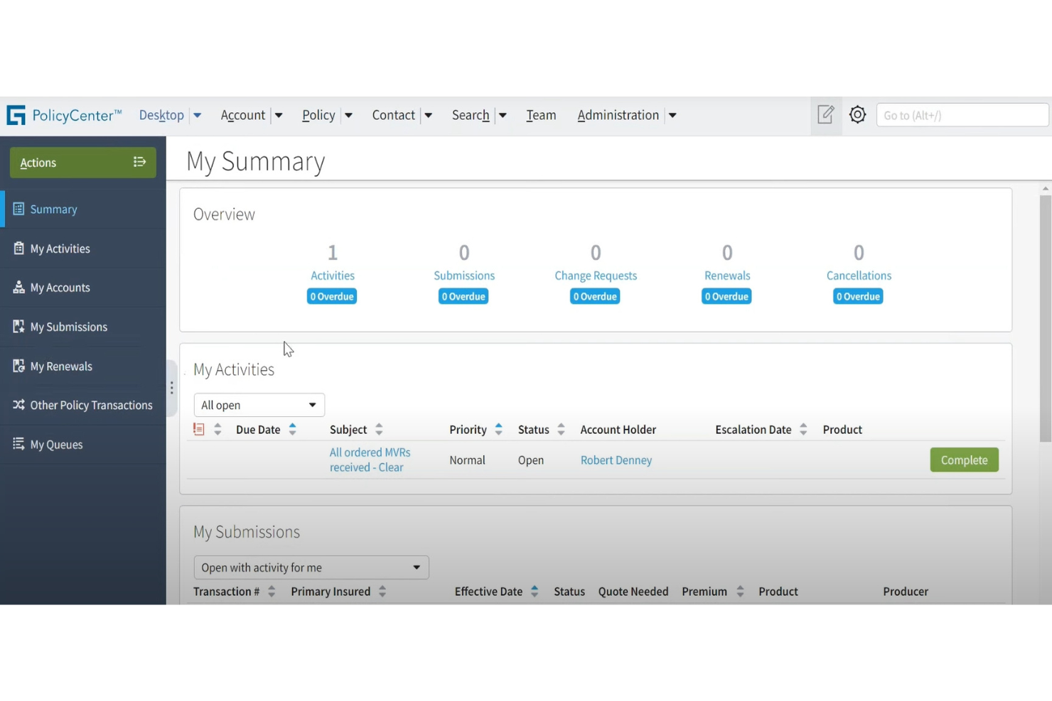 Guidewire screenshot - 10 Migliori Piattaforme di Gestione dei Dati dei Clienti per Assicurazioni nel 2026