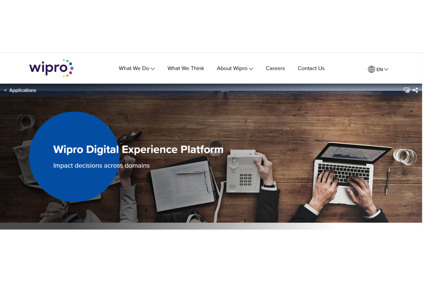 Wipro screenshot - 10 mejores empresas de monitoreo de la experiencia digital para 2026