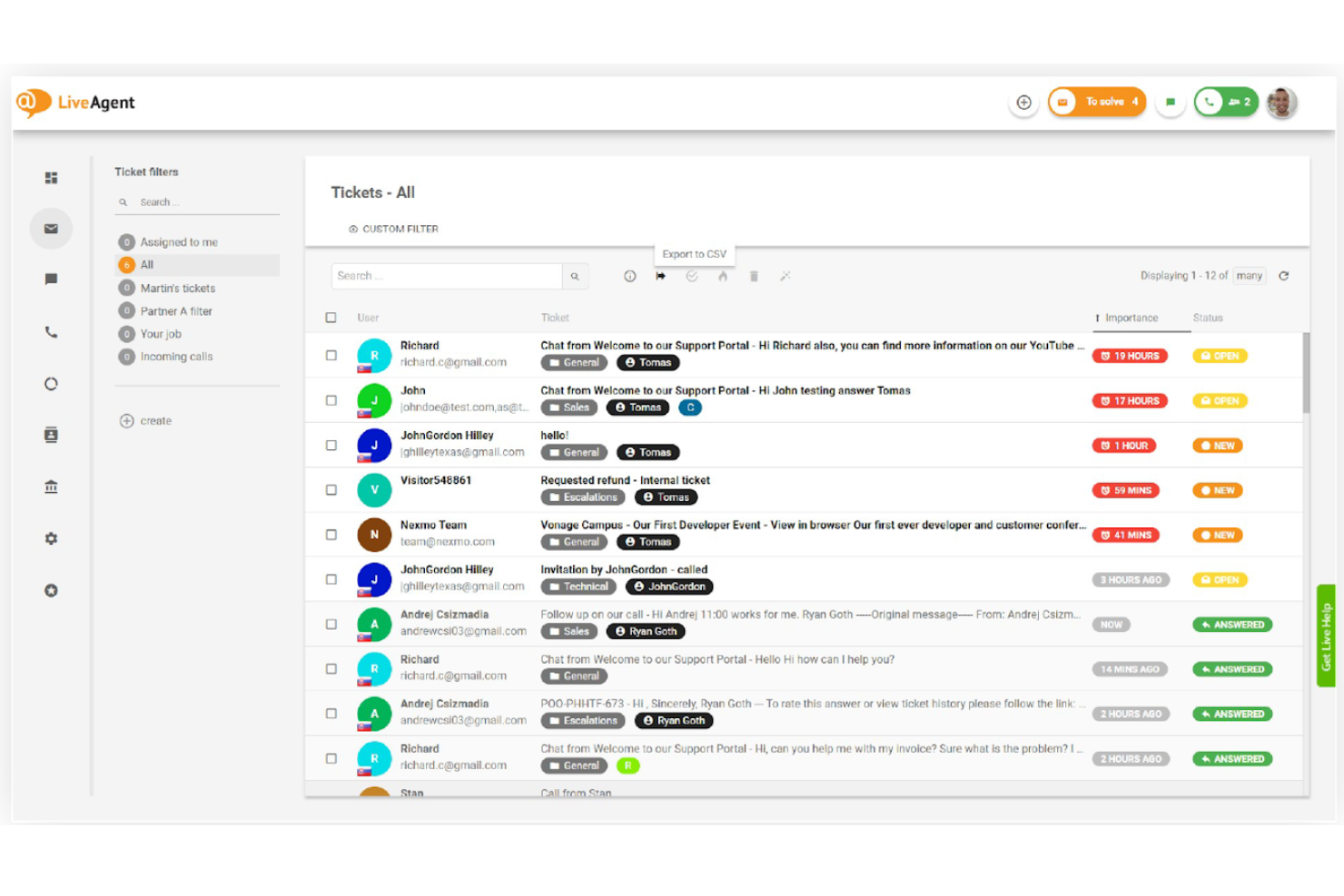 LiveAgent screenshot - 10 mejores herramientas de atención al cliente omnicanal para 2026