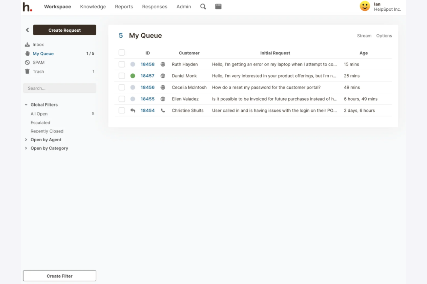 HelpSpot screenshot - 10 migliori alternative a Spiceworks recensite nel 2026
