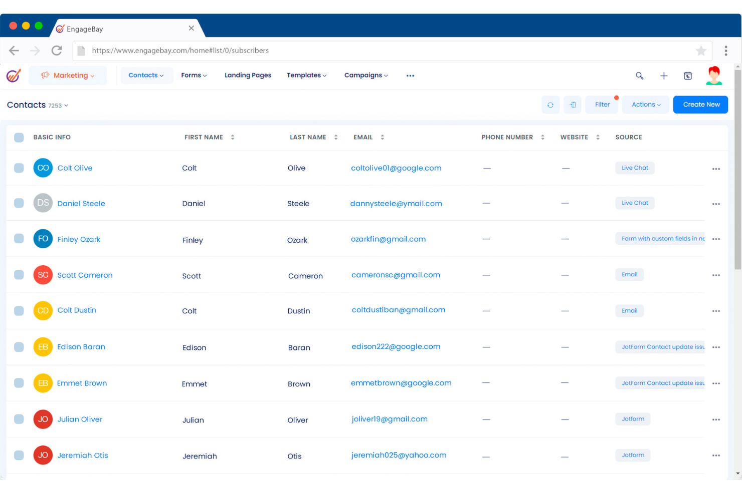 EngageBay screenshot - 10 migliori alternative a Groove recensite nel 2026