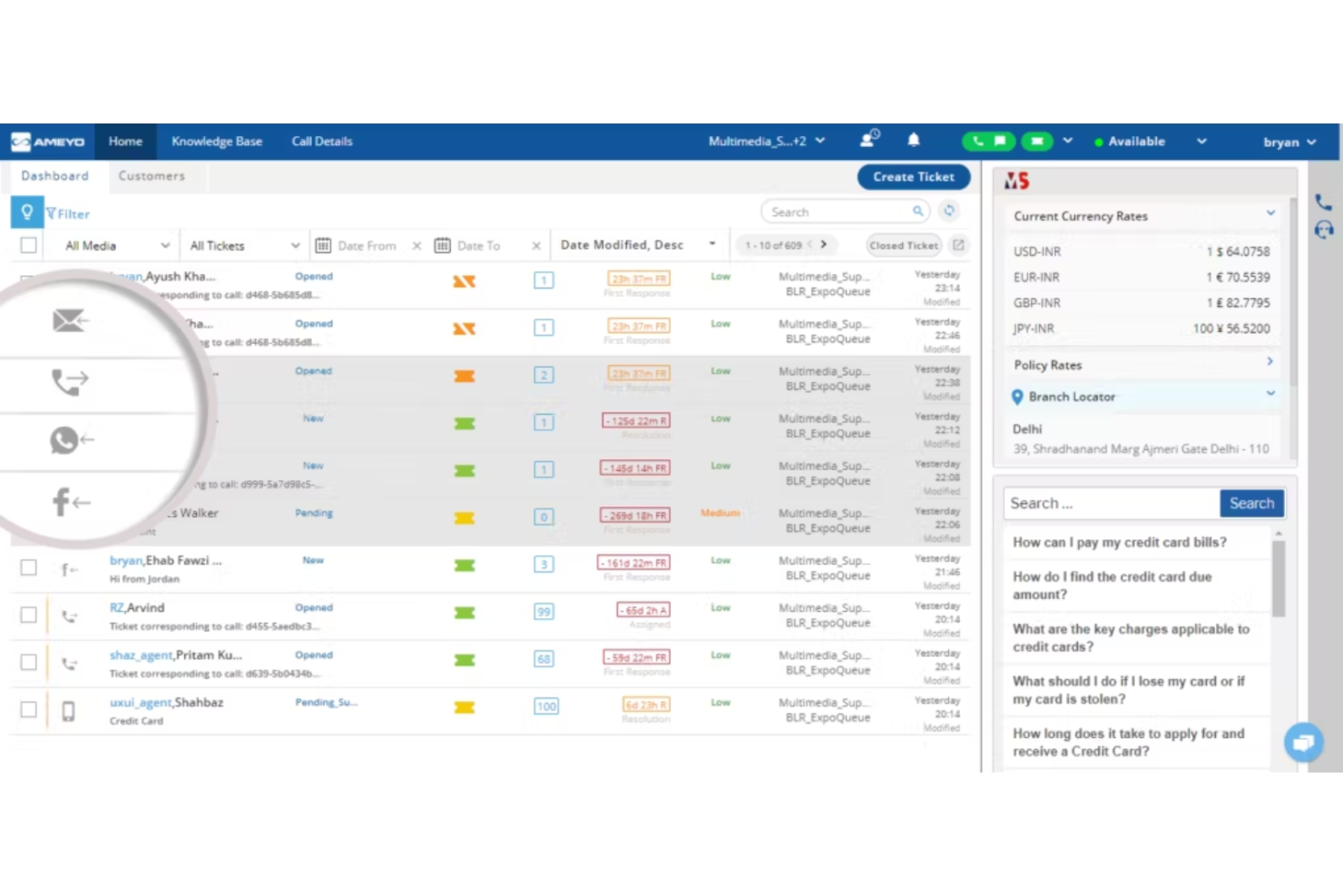 Ameyo screenshot - 10 Mejores Alternativas a HappyFox Revisadas en 2026