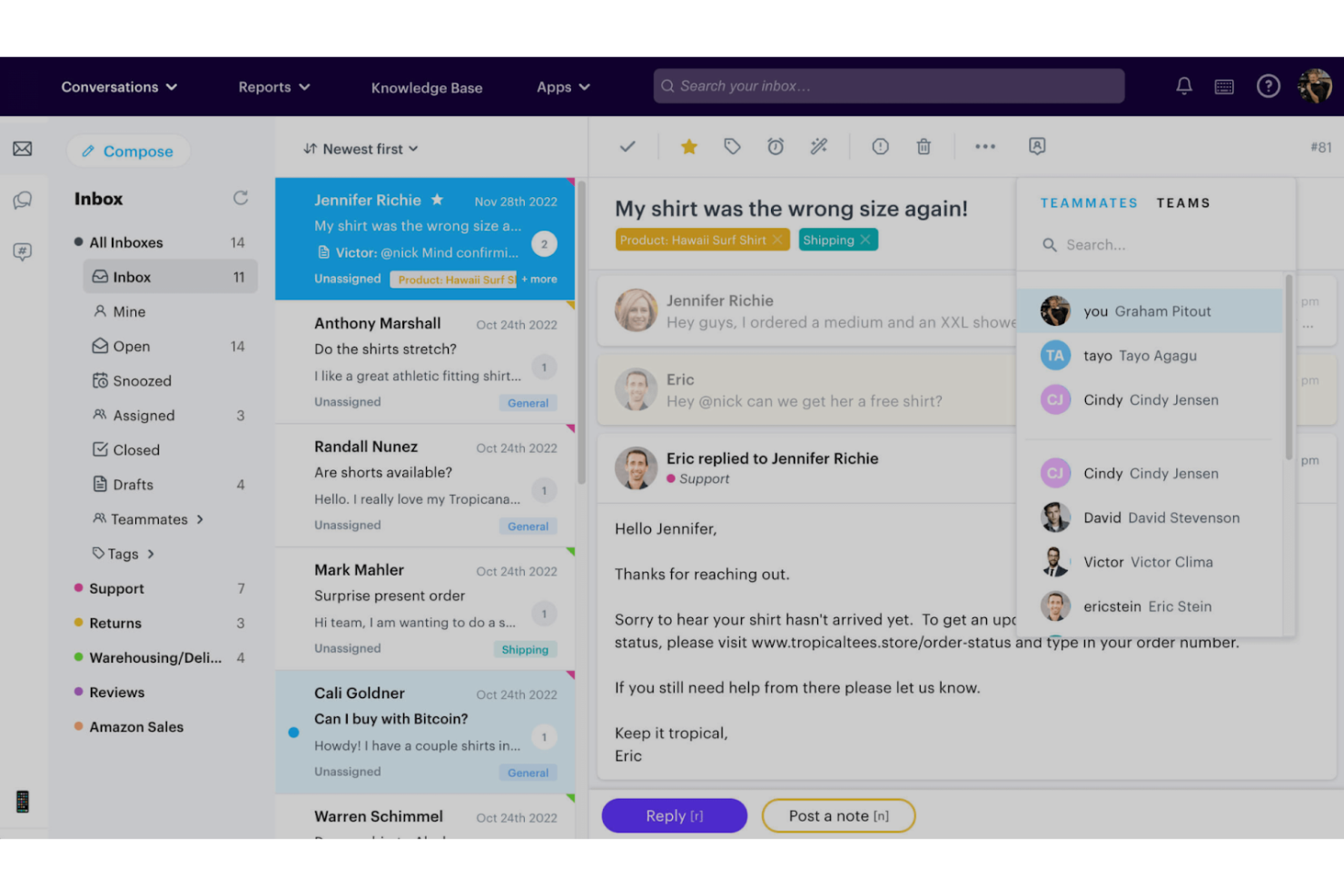 Groove screenshot - 10 migliori alternative a Zoho Desk recensite nel 2026