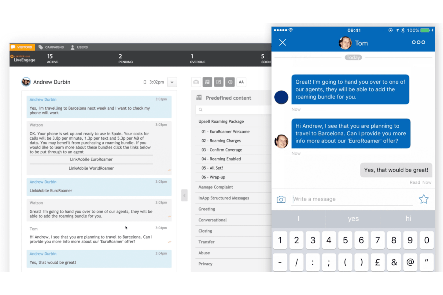 LivePerson screenshot - 10 Mejores Alternativas a Drift Revisadas en 2026