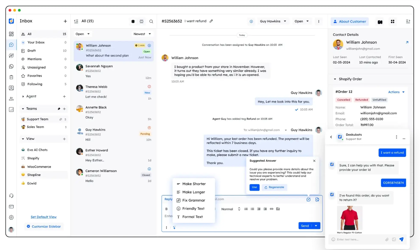 Desku.io screenshot - 10 migliori alternative a Freshdesk recensite nel 2026