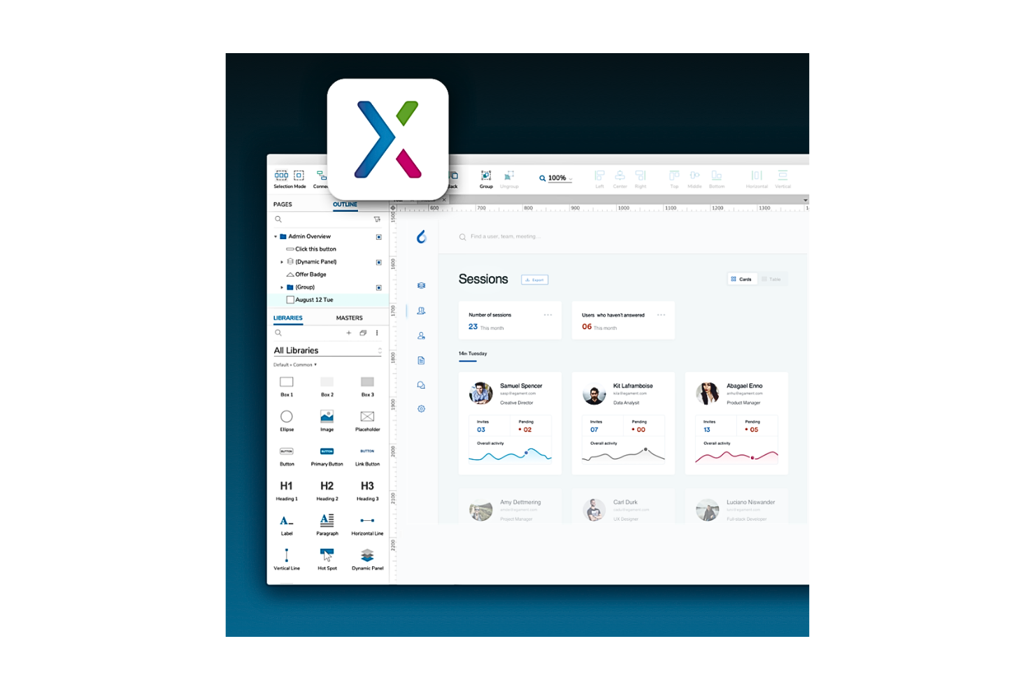 Axure screenshot - I 10 migliori strumenti di progettazione dei servizi recensiti per il 2026