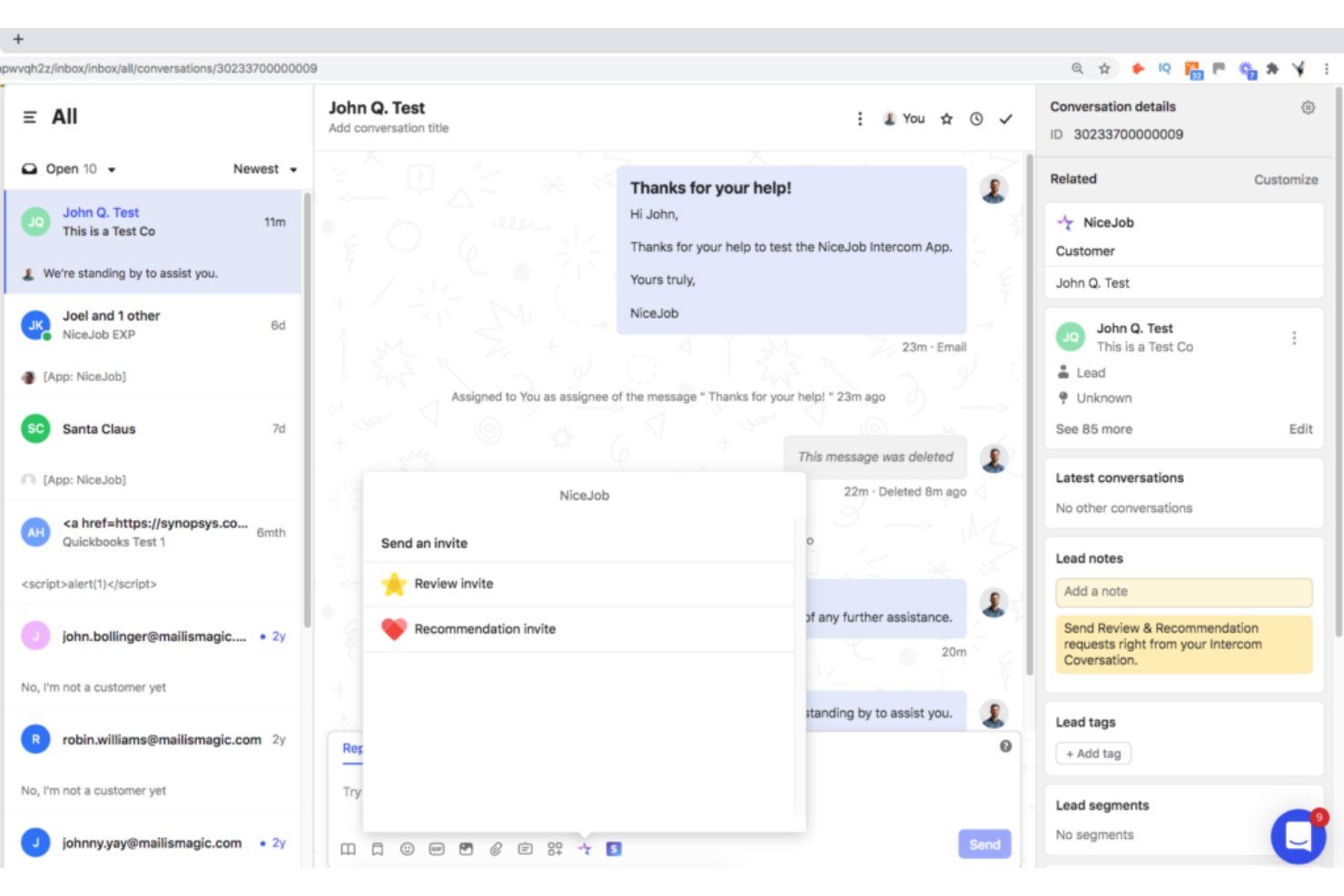 Intercom screenshot - 10 migliori soluzioni di live chat per siti web nel 2026