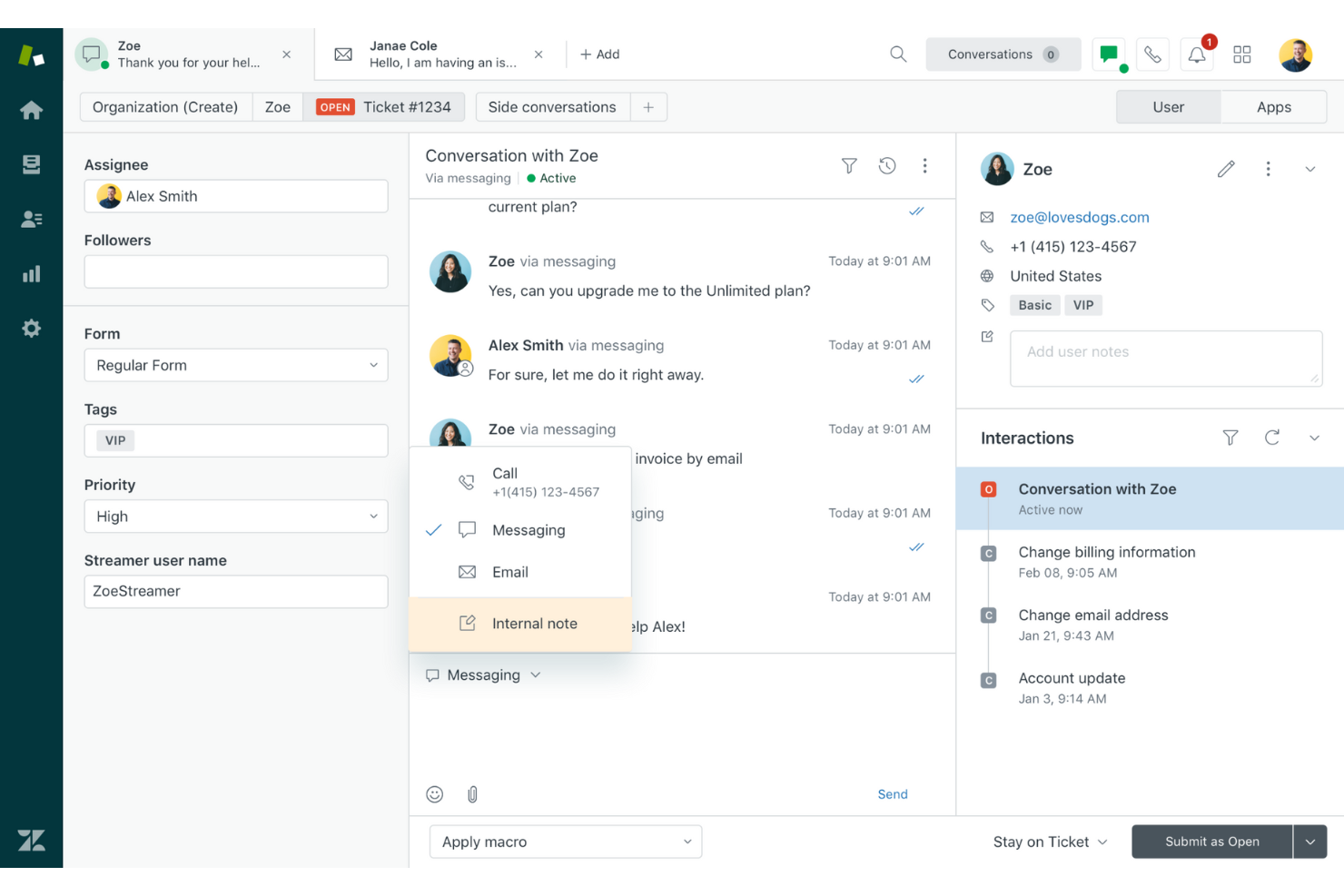 Zendesk screenshot - 10 Migliori Soluzioni Semplici di Help Desk del 2026 per Facilità d’Uso