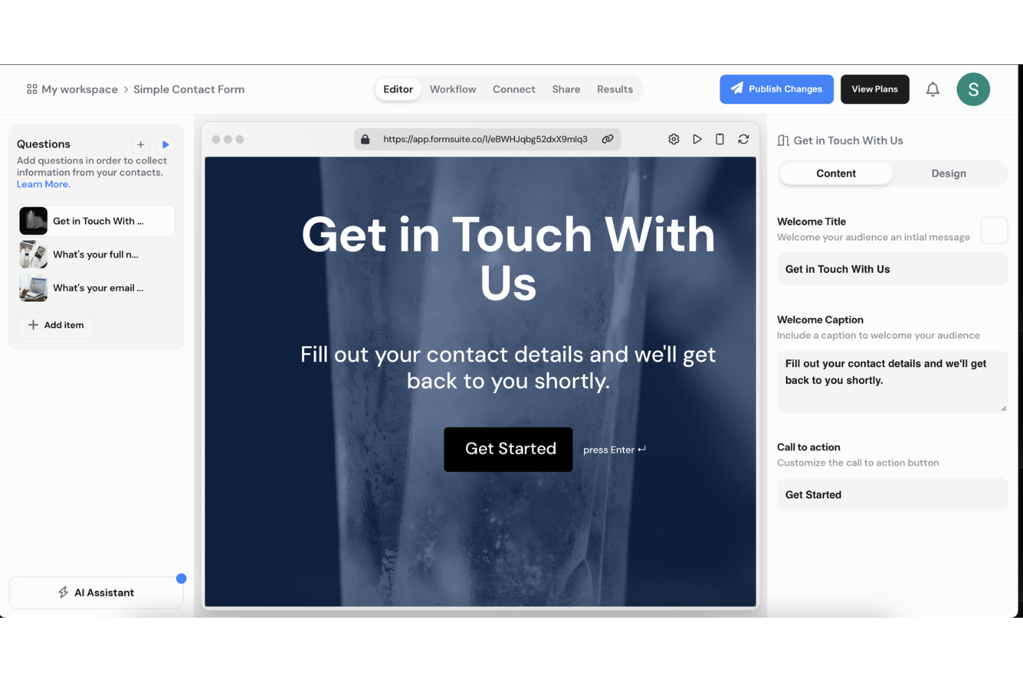 Formsuite screenshot - 10 Migliori Strumenti per Creare Sondaggi per il Feedback dei Clienti nel 2026