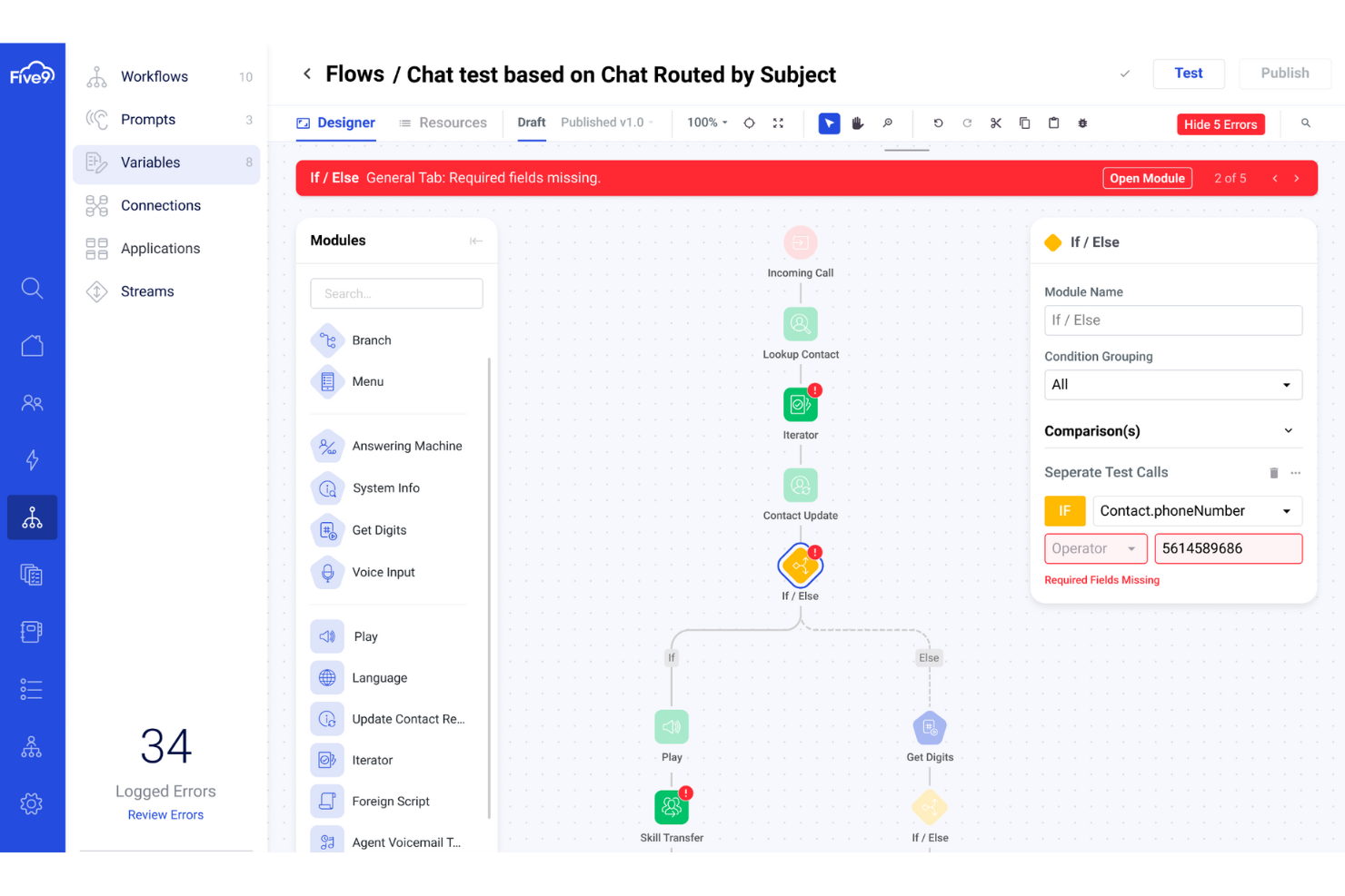 Five9 screenshot - 10 Migliori software per la gestione delle code di chiamata del 2026