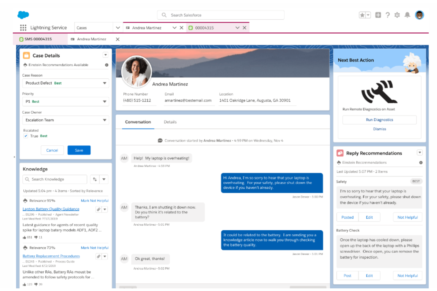 Agentforce Service (formerly Service Cloud) screenshot - 10 Mejores Soluciones de Software para Centros de Llamadas Empresariales en 2026