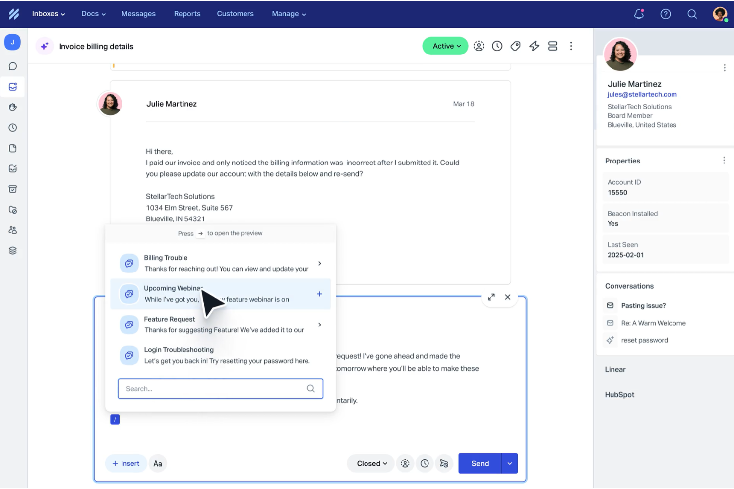 Help Scout screenshot - 10 Migliori Piattaforme di Assistenza Email del 2026
