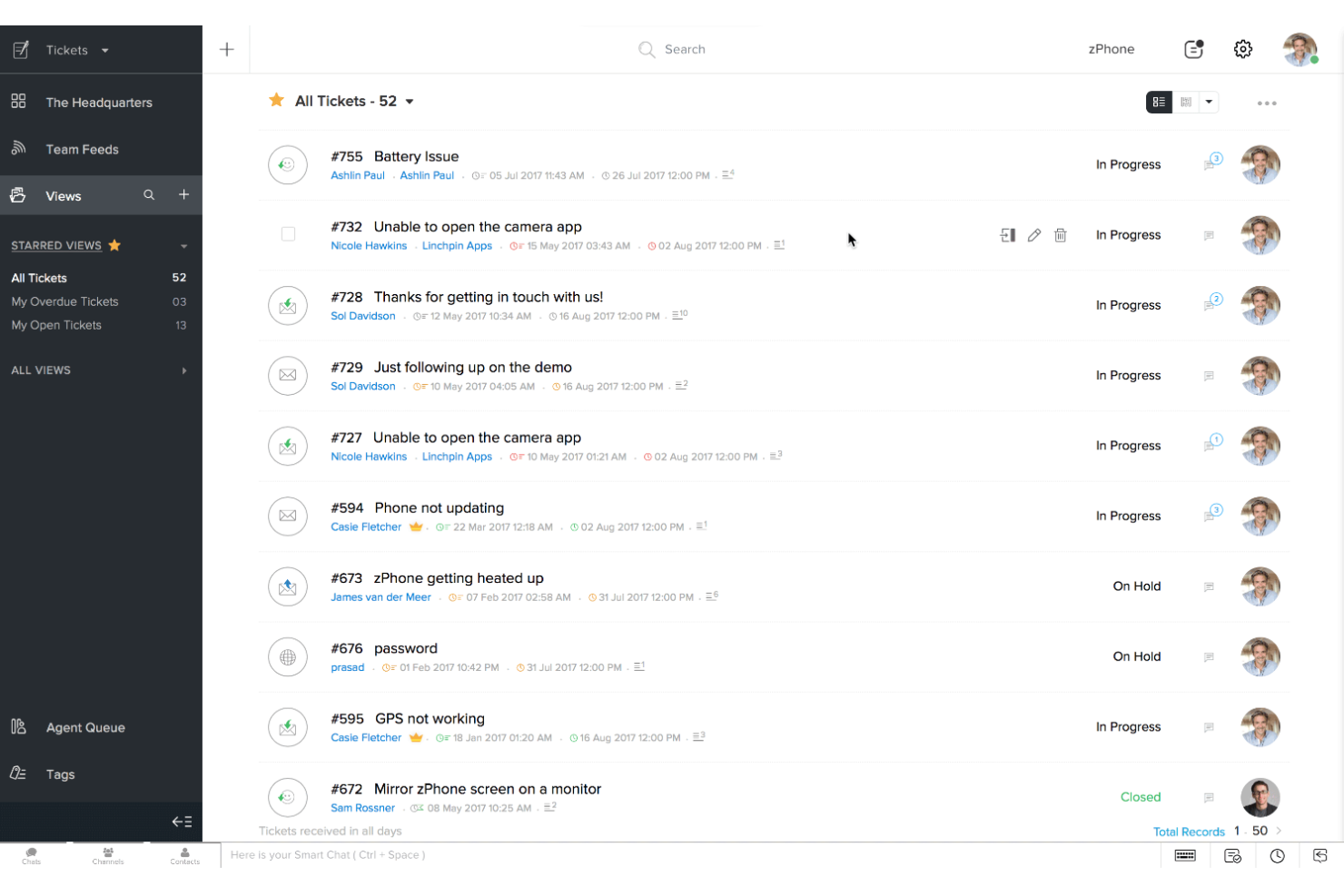 Zoho Desk screenshot - 10 Mejores Software de Mesa de Ayuda para Pequeñas Empresas en 2026