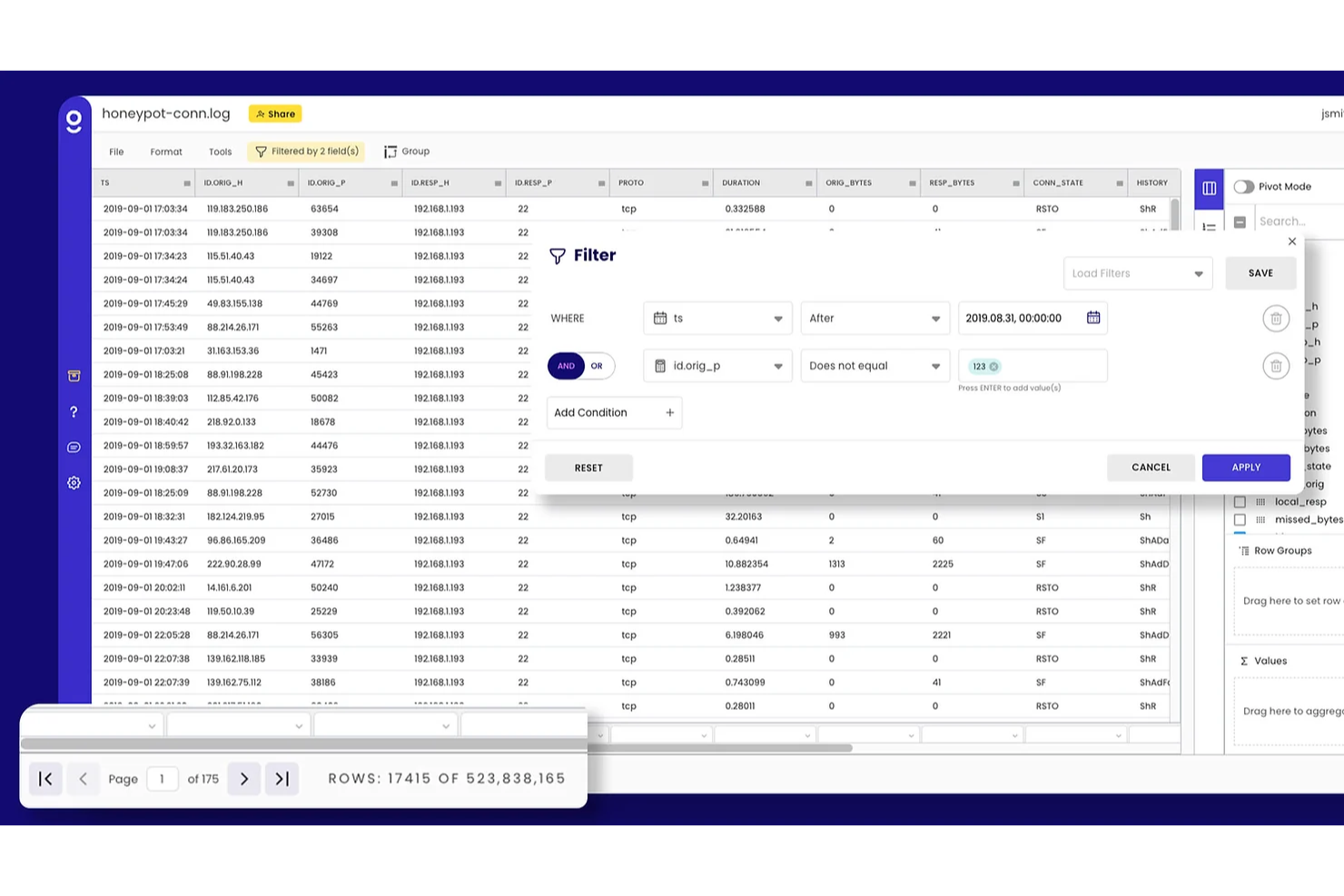 Gigasheet screenshot - 10 Migliori Soluzioni di Analisi dei Dati dei Clienti per 2026