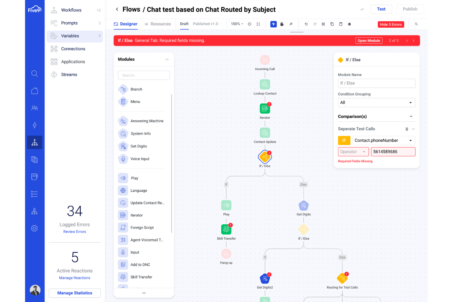 Five9 screenshot - I 10 migliori software per call center recensiti per il 2026