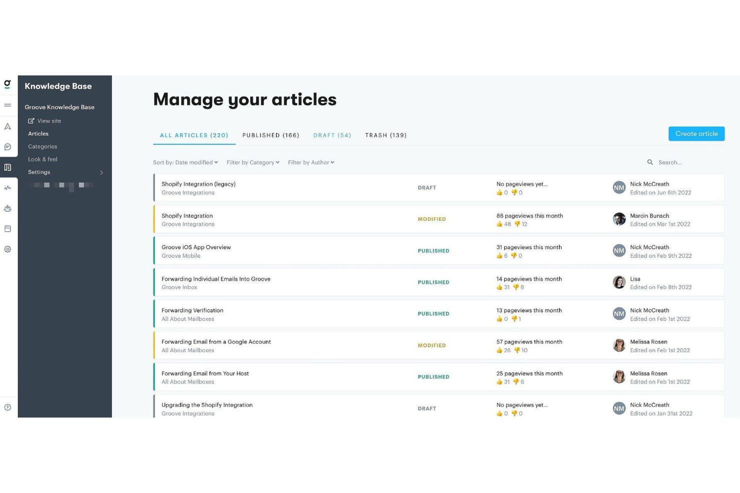 Groove screenshot - 10 Migliori Basi di Conoscenza per Helpdesk del 2026: A Confronto