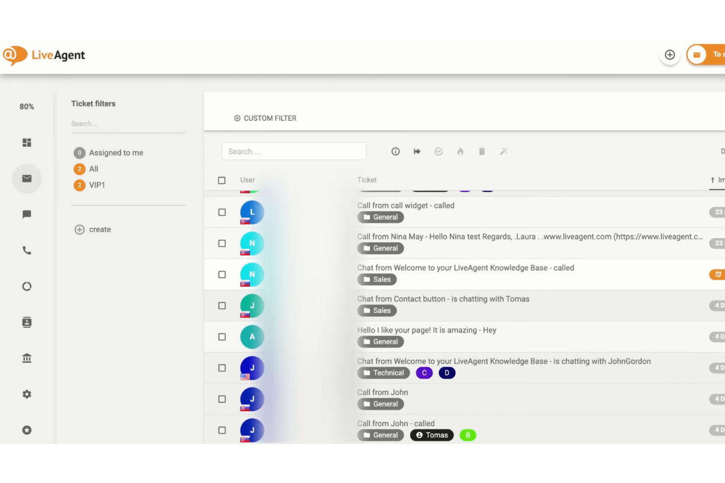 LiveAgent screenshot - 10 migliori software per call center virtuali del 2026: Confronto