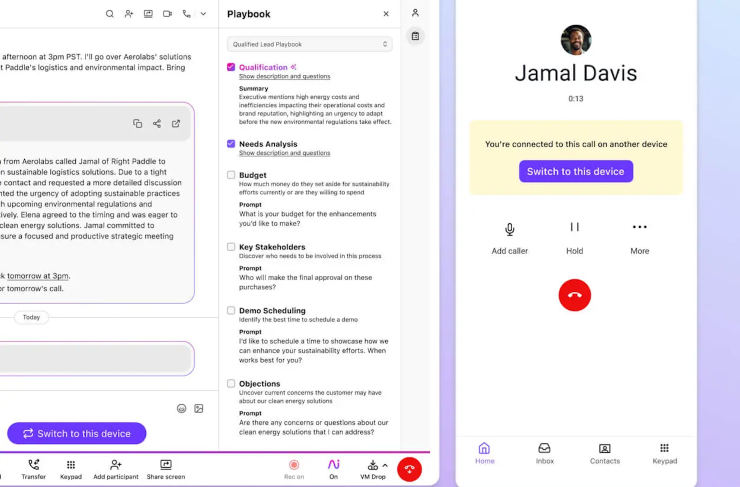 Dialpad screenshot - 10 migliori software per call center in entrata del 2026
