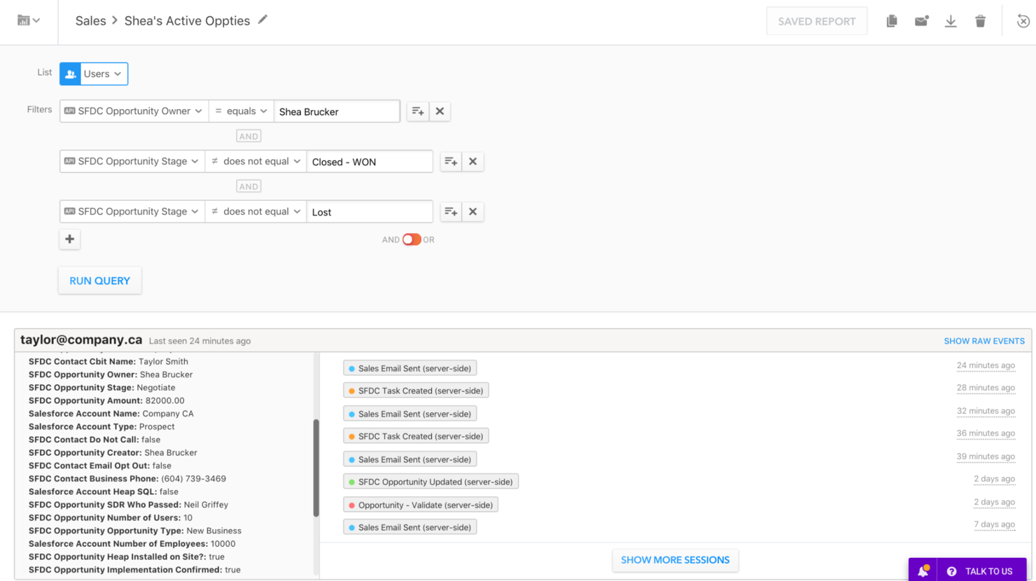 Heap screenshot - 10 migliori piattaforme di segmentazione clienti per il 2026